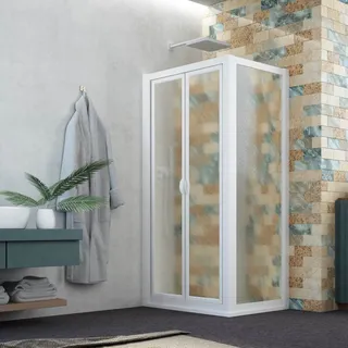 WEISS ACRYL ECKIGE DUSCHKABINE 70X85 ÖF. 85CM H 185 MOD. DELTA DUO