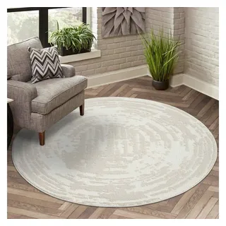 Carpet City Teppich »FLAIR171« rund 11 mm Höhe Kurzflor-Teppich, Skandi-Stil, Wohnzimmer, beige