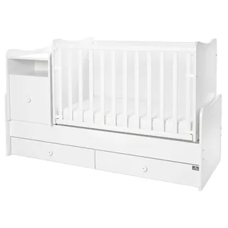 Lorelli Babybett Trend Plus 70x160cm Schreibtisch Kinderbett Schubladen Kommode - Weiß