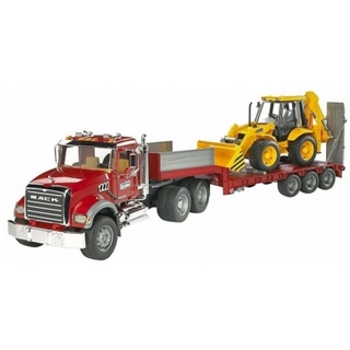 Bruder 02813 - MACK Granite LKW inkl. Tieflader und JCB Baggerlager 1:16