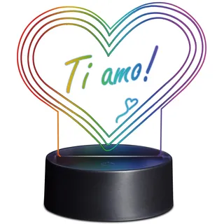 Plexy Light Lavagna Herz – LED-Lampe, Mehrfarbig, aus Plexiglas
