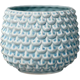 Bloomingville Pinecone Pflanzgefäß Pflanzgefäß Pflanzgefäße Deko Pflanzgefäße Farbe für Innen Retro Kreativ L (16,5 cm Ø), Himmelblau, Keramik