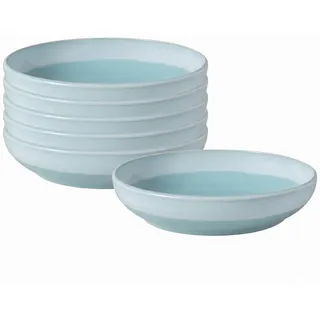 Villeroy & Boch Pastateller Perlemor Aqua 22,2 cm blau 6er Set