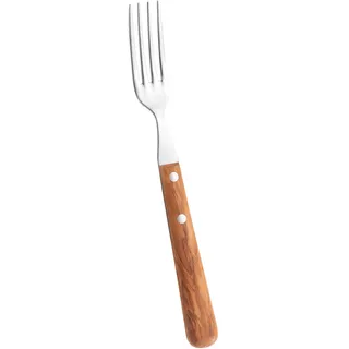 SCHWERTKRONE® Menü Gabel 20 cm [OLIVENHOLZ & EDELSTAHL] - Oliven Holzgriff - Menügabel - Fork - Besteck Gabel mit feinem Holzgriff - Tafelgabel vernietet mit 18/10 Edelstahl