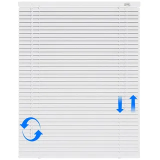 LGHSWDQ Aluminium Jalousie Horizontal nach Maß, 30 50 80 120 160 190 215 cm Fensterjalousie Verdunkelungs Wand und Deckenmontage, 25mm Lamellen Alu Jalousien Wärmedämmung für Innen, Büro(Weiß)