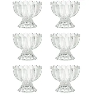 Kichvoe 6Er Set Dessertschalen Glas Mit Fuß 100Ml Wiederverwendbare Eisbecher Für Pudding Gelee Nachtischschalen Leicht Zu Reinigen