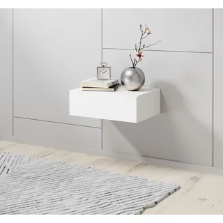 SchlafKONTOR Nachtkommode »Tajo« mit Schublade, Nachtkonsole für Wandmontage, weiß