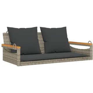 vidaXL Hängebank mit Kissen Grau 109x62x40 cm Poly Rattan - Grau