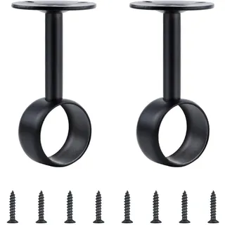 INCREWAY Gardinenstangenhalterung für die Decke, Edelstahl, 32 mm Innendurchmesser, Deckenhalterung, langlebig, Halterungen, 2 Stück, Schwarz