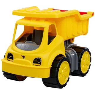 Big Power Worker – Classic Kipper (21cm) mit Reifen aus Softmaterial - Spielzeug Auto ideal für Unterwegs, bewegliche Kippmulde mit Ladekappe, für Kinder ab 2 Jahre, Gelb