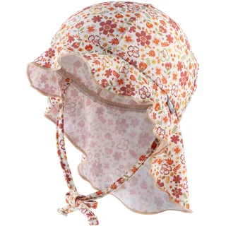 Schirmmütze STERNTALER "Bade-Sonnenhut Blumen", Mädchen, Gr. 45, beige (ecru), Obermaterial: 82% Polyamid PA. 18% Elasthan EL., Mützen Schirmmütze