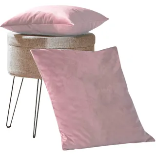 Dekokissen WECKBRODT "Valentin" Gr. 2, rosa (altrosa, unifarben), B:50cm L:50cm, Polyester, Dekokissen_Sitzkissen_Kissenhüllen, Dekokissen, Samt-Optik, Velour, Unifarben, Kissenhülle ohne Füllung, Topseller