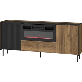 Komoda PRESTIGO P16 Sideboard 180x79x40 cm 2 Türen 1 Schublade Elektrische Kamin mit Heizfunktion
