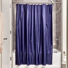 iDesign Mildew-Free Water-Repellent Fabric Shower Curtain, 180 x 180 cm - Navy