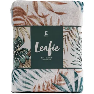 Essex - Kuscheldecke Leafie, 150 x 200 cm, Decke, 100% Polyester, Sofadecke, Blumen - Beige