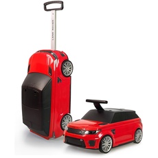 FEBER - Range Rover Fußboden und Koffer, Farbe Rot, 2 in 1, Kinderkoffer für Reisen und Kinderwagen, Handgepäck für Kinder, für Jungen und Mädchen von 2 bis 6 Jahren