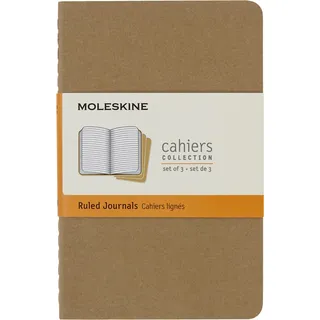 Moleskine Cahier pocket liniert packpapierbraun DIN A6. 3er Pack