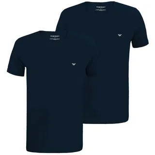 Emporio Armani Unterziehshirt CC717 Stretch Cotton 2-St., 2er-Pack) Herren T-Shirt Kurzarm V-Neck Unterhemd figurbetont im 2er-Pack blau XL
