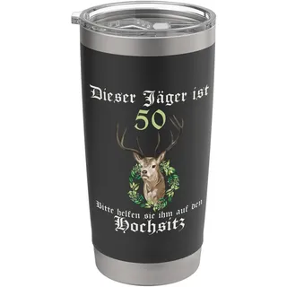 50 Jahre Jäger helfen auf Hochsitz Ansitz 50 Geburtstag Doppelwandiger Edelstahl-Thermobecher