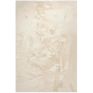 benuta Kunstfell-Teppich Dave Cream 230x340 cm , Creme , Textil , Beton Optik , Rechteckig , 230x340 cm , waschbar , Teppiche und Böden, Teppiche