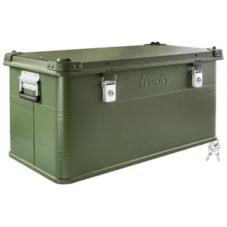 Aluminium Box mit Deckel Grün Alu Kiste Box Alukiste 90 Liter Transportbox Metallbox Alu Aufbewahrungsbox Boxen Abschliessbar Metallkiste Trucky