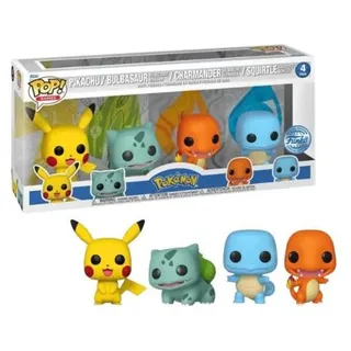 Funko Pokemon Sammelfigur 4er Set - Pikachu / Bulbasaur / Charmander / Squirtle