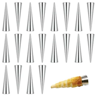 20 Stück Schillerlocken Formen,Schillerlockenform,Cannoli Formen,Schaumrollenformen,Edelstahl, Glatt Und Schön, Leicht Zu Reinigen,Für Cannoli-Röhren, Croissant, Backformen,12 * 2.8cm