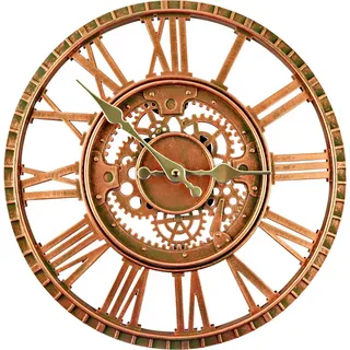 Outdoor Wanduhr - vintage Design - für Außen - 30 cm - rot Kupfer - wasserdicht