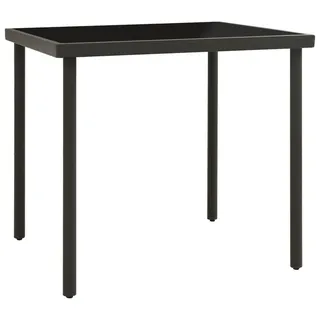 vidaXL Garten-Esstisch Anthrazit 80x80x72 cm Glas und Stahl - Schwarz