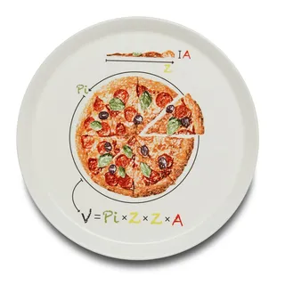 KHG Pizzateller, groß mit 30 cm in Formel Print, Durchmesser, für Zuhause | perfekt für Gastro und Zuhause, hochwertiges Porzellan, spülmaschinengeeignet & perfekt Stapelbar im zeitlosem Design