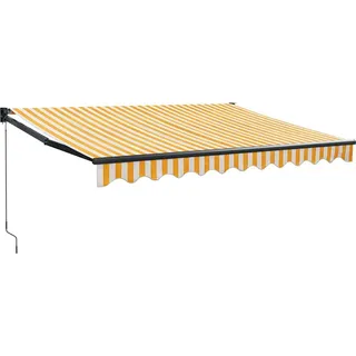 vidaXL Markise Einziehbar Gelb und Weiß 3x2,5 m Stoff und Aluminium - Gelb