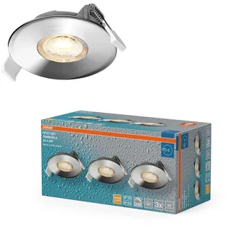Osram LED Einbaustrahler 4,9 W Aluminium/Kunststoff IP65 3er Set dimmbar warmweiß