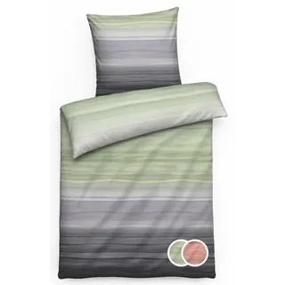Carpe Sonno Mako Satin Bettwäsche 135 x 200 [ 100% Baumwolle ] Satin Bettwäsche 135x200 Baumwolle | Baumwollsatin Bettbezug 135 x 200 mit Reißverschluss und Kissenbezug 80x80 - Grün