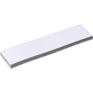 100 Magnetetiketten beschreibbar 20 x 80 mm, Ferrit|PVC, weiß