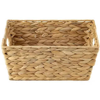 Echtwerk Aufbewahrungskorb aus Wasserhyazinthe 35 x 25 x 16 cm hellbraun