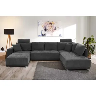 Jockenhöfer Wohnlandschaft Mikrofaser 2-Sitzer Dunkelgrau