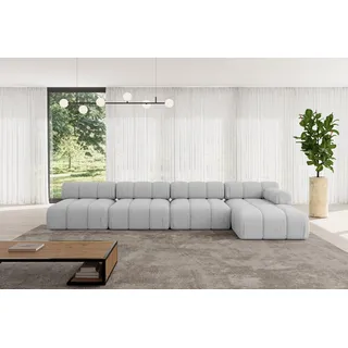 altdecor Modulares Sofa Ecksofa in L-Form - Razon-L3 - 380x160x70 cm Hellgrau Corner modular Sofa Eckcouch Couch Wohnlandschaft Cauchsofa Polstersofa - Hellgrau, Grau