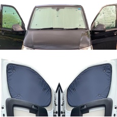 Fensterrollo-Set Kombatibel Mit Nissan Serena (2007-2010)(Frontset) Rückseite einfärben Marine, Reversibel und Thermisch