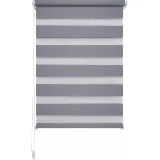 Doppelrollo LIEDECO "Klemmfix-Duo-Rollo" Gr. 1, grau, B:45cm H:160cm, Polyester, Rollos, Doppelrollo, 1 Stück