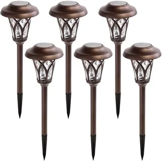 GIGALUMI Solarleuchten für Garten 6 Stück Solar Gartenleuchte LED Außenleuchte Wegleuchte Hohe Lumen Superhelle Wegbeleuchtung für Garten, Balkon, Terrasse Weiß