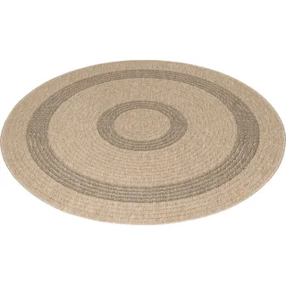 Outdoor Teppich Vintage Design Teppiche im skandinavischen Stil Küche  Balkon  Terrasse  Garten  Picknick Größe: 200 cm Rund , Farbe : Schwarz-1 - Schwarz