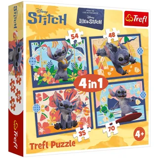 Trefl 4 in 1 Puzzle 35, 48, 54, 70 Teile Lilo & Stitch der Film