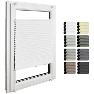 Home-Vision Premium Doppelplissee mit Klemmfix Weiß-Weiß B75 x H120cm | Wabenplissee ohne Bohren Modern Klemmfix Blickdicht Plissee Sonnenschutz Hitzeschutz Jalousie für Fenster Thermo
