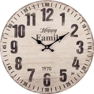 Lowell 21563 Wand- /Tischuhr Quarzuhr Rund Holz