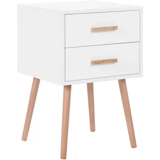 Beliani Nachtschrank Alabama 40 x 40 x 61 cm Weiß/Braun