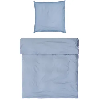 Möve Luxury Bettwäsche-Set 155x220 cm + 80x80 cm aus 100% Baumwolle, Light Blue