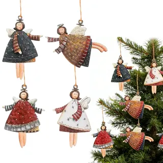 20 Stück Holz Engel Weihnachtsanhänger Christbaumschmuck, 4 Designs Weihnachtsengel Anhänger baumschmuck Weihnachten Adventskalender Füllung für Weihnachten Anhänger, weihnachtsdeko
