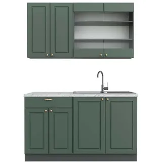 Vicco Küchenzeile Fame-Line 140 cm Grün-Gold