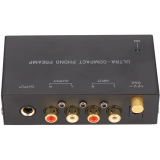 PP400 Phono-Plattenspieler-Vorverstärker Stereo RCA-Eingang RCA-Ausgang Plattenspieler-Verstärker mit unabhängiger Drehregelung 100-240V (EU-Stecker) - Schwarz