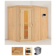 Bild Sauna »Clara«, (Set), 9 KW-Bio-Ofen mit externer Steuerung beige